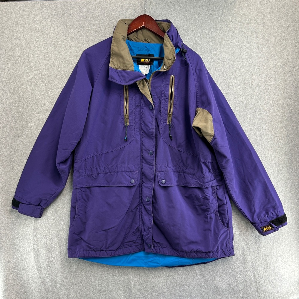REI Outdoor Parka Purple Vintage Gore-Tex Hooded Jacket Womens Size 16